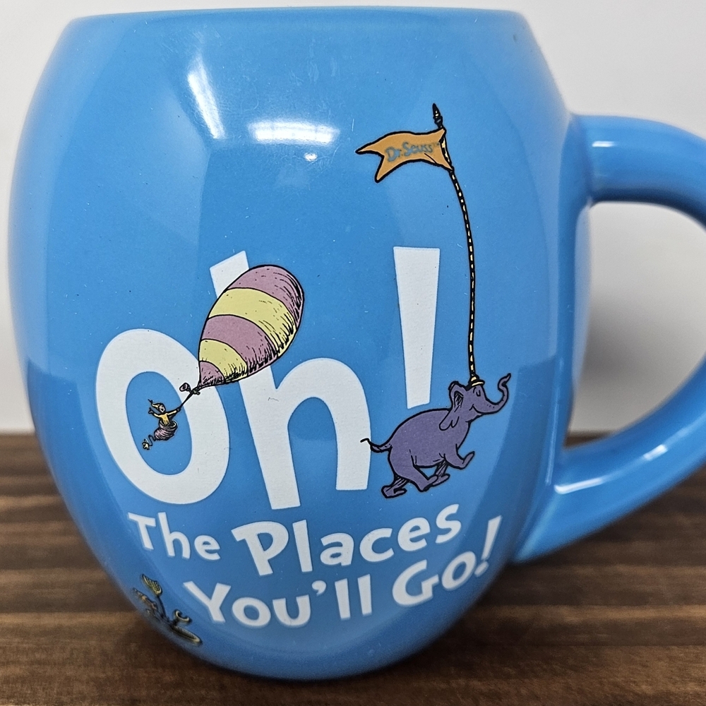 Dr Seuss Mug Oh The Places You'll Go Blue Ceramic Oval